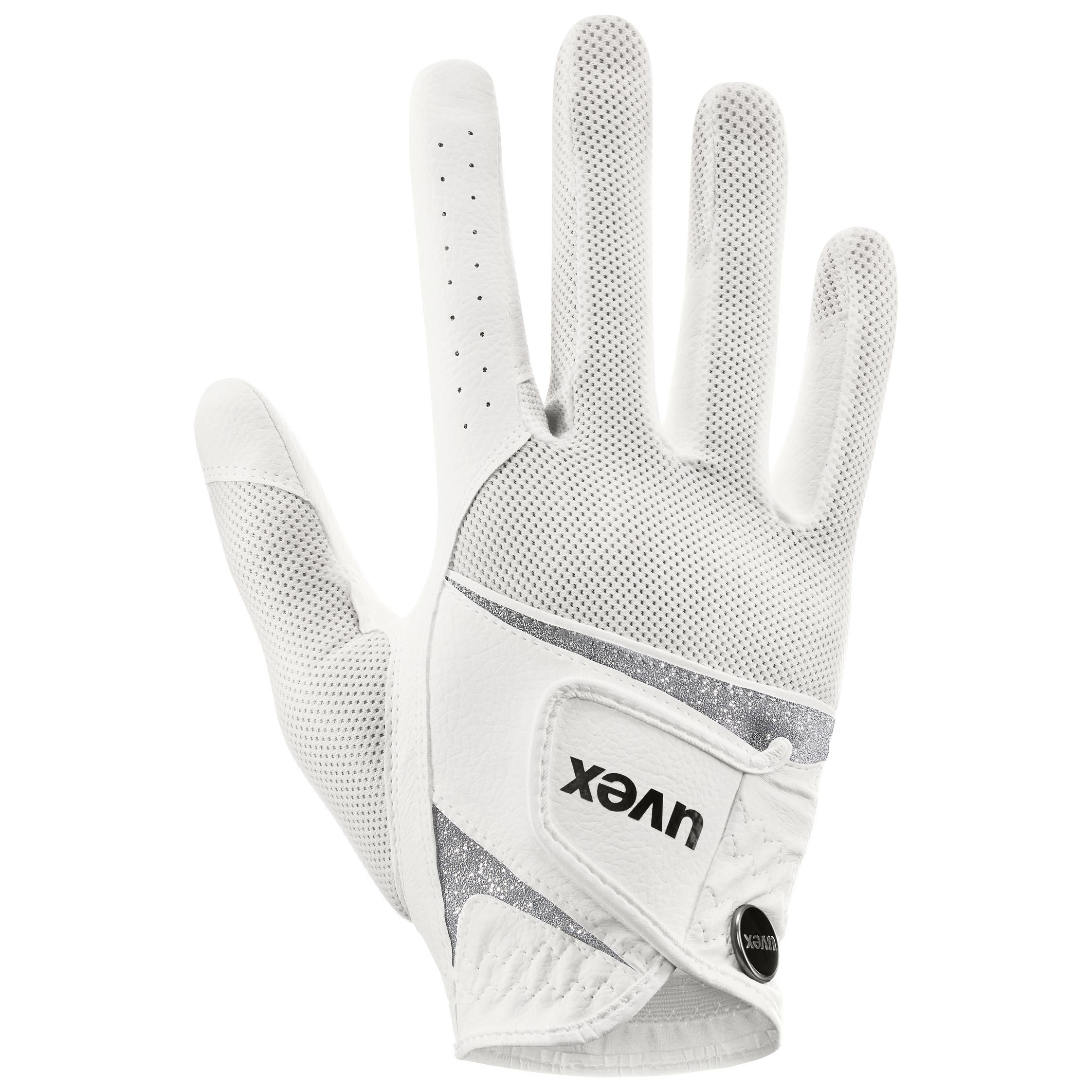 Guanti da equitazione uvex sumair glamour bianco-argento 6