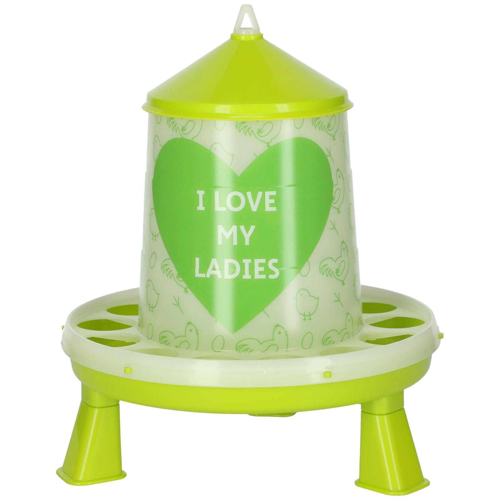 Mangeoire volaille avec pieds "I love my Ladies" 2,4 litres