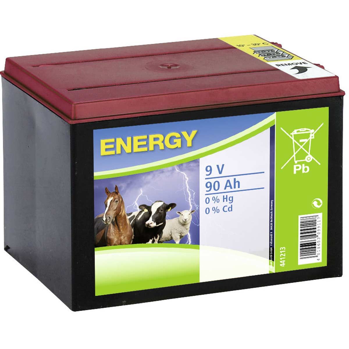 Batteria a secco zinco-aria per recinto elettrico 9 V 90 Ah