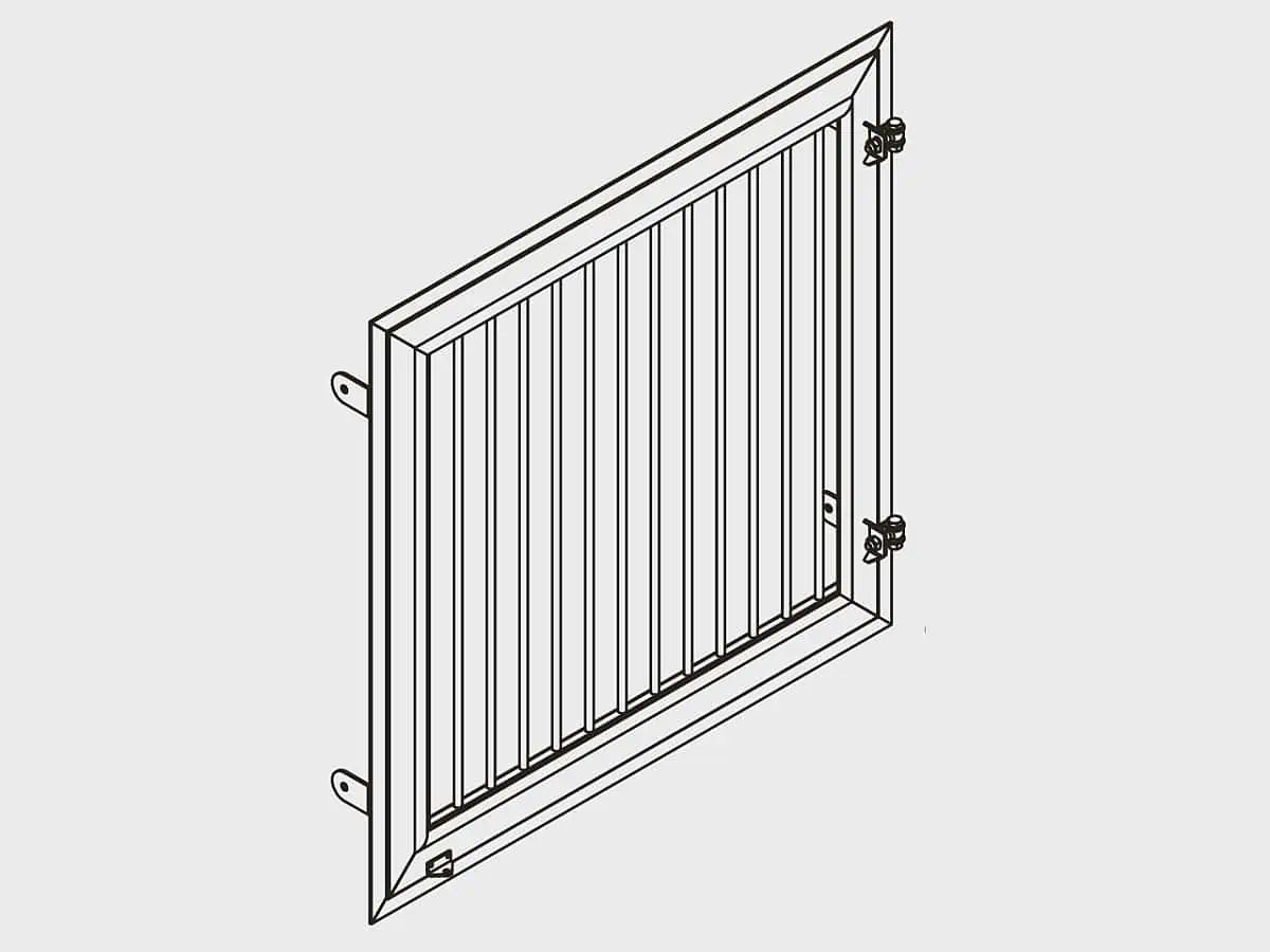 Stallfenster gerade, drehbar, 1x1 m