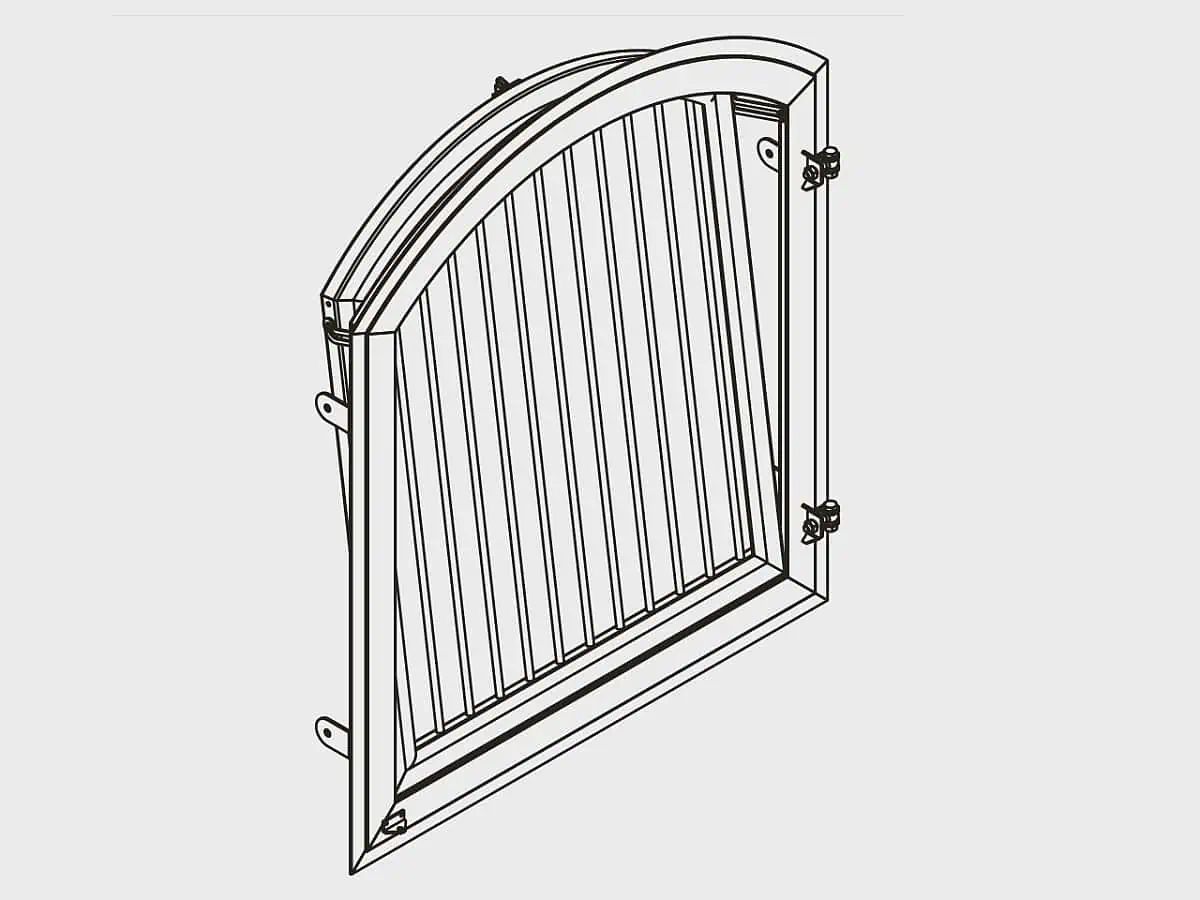 Stallfenster Rundbogen dreh-kippbar 1x1 m