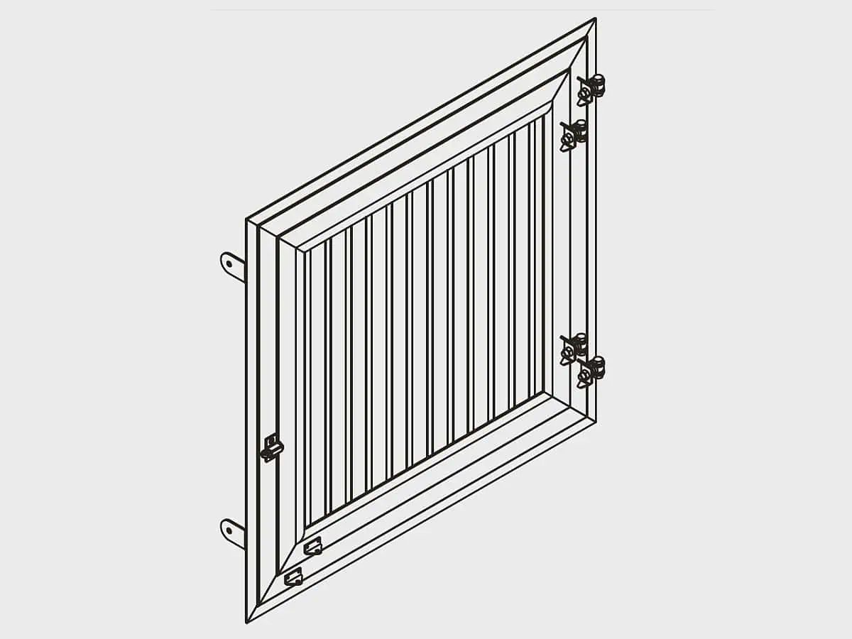 Stallfenster gerade, Doppel-Drehfenster, 1x1 m